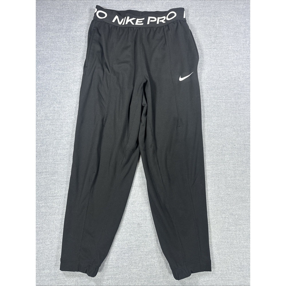 Nike Pro Boys Large Black Training Pants Athletic Dri-FIT Elastic Waist Youth L